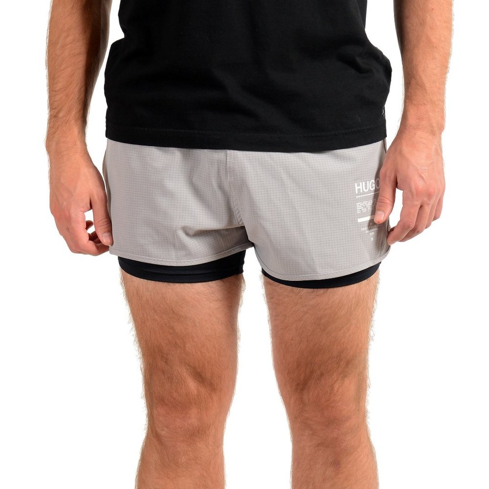 Hugo Boss Men's "SPREENT" Gray Active Shorts